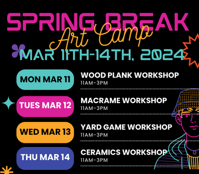 03/11/24-03/14/24 Spring Break Kids Art Camp.